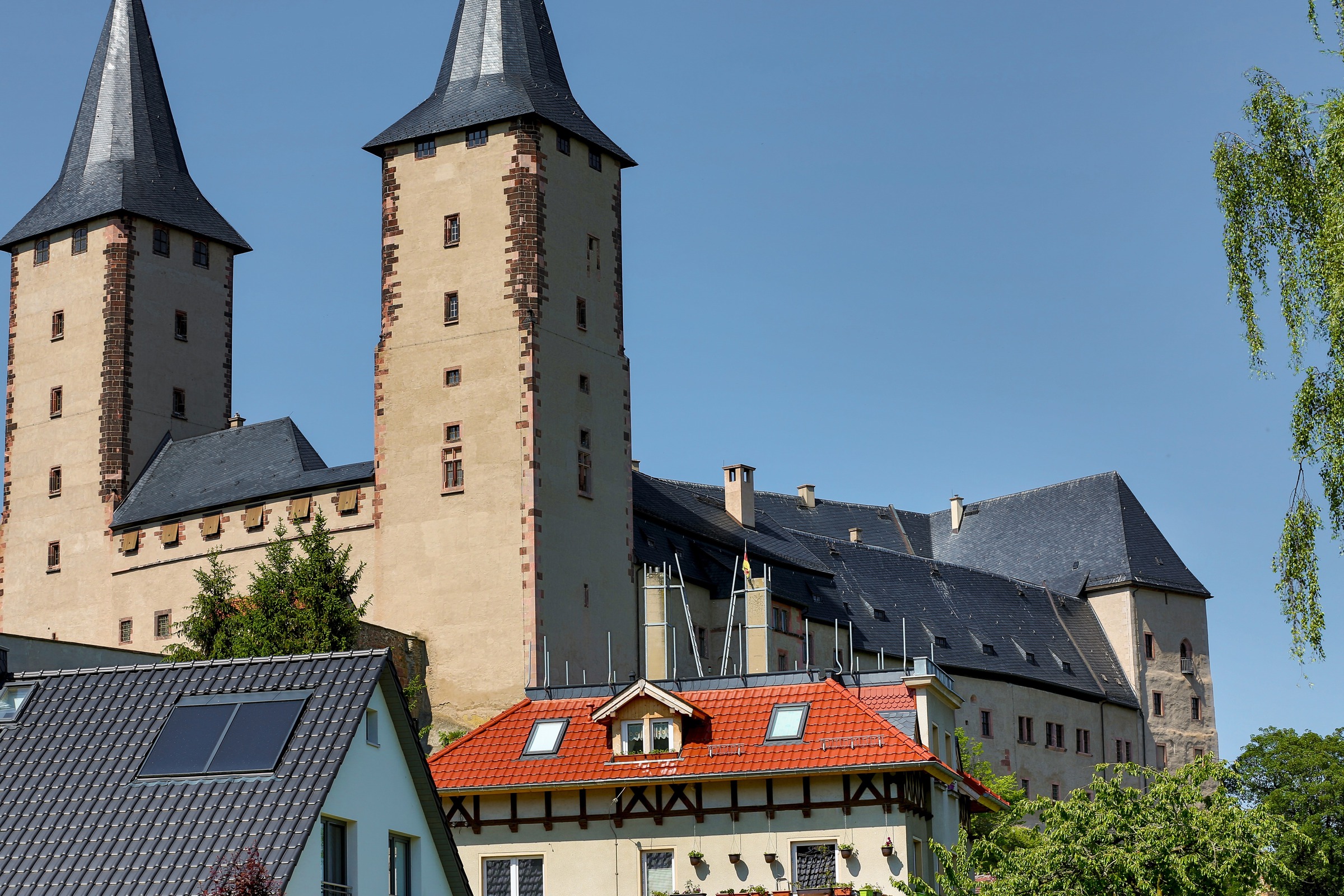 Eindeckung mit Schiefer Schloss Rochlitz